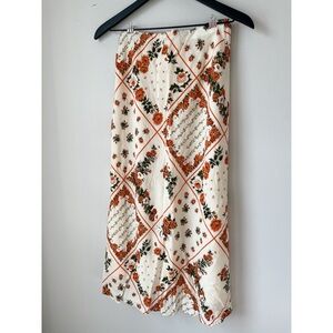 abercrombie & fitch • geometric floral midi skirt